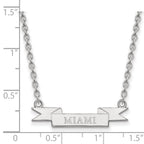 Sterling Silver Rhodium-plated LogoArt Miami University Ohio Small Banner Pendant 18 inch Necklace