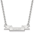 Sterling Silver Rhodium-plated LogoArt Miami University Ohio Small Banner Pendant 18 inch Necklace