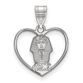 Sterling Silver Rhodium-plated LogoArt Phi Sigma Sigma Sorority Symbol Heart Pendant