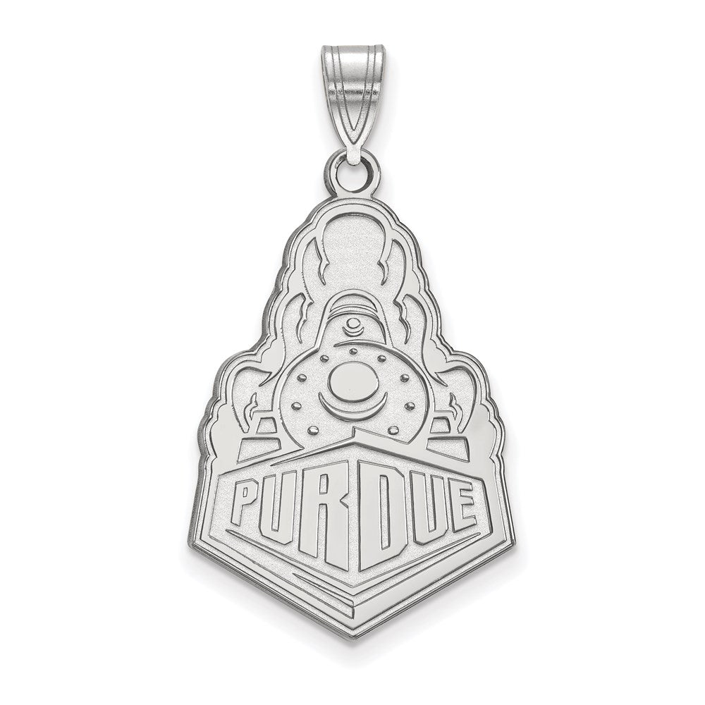 10k White Gold LogoArt Purdue University Boilermakers Train Logo Extra Large Pendant