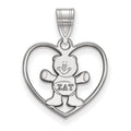Sterling Silver Rhodium-plated LogoArt Sigma Delta Tau Sorority Symbol Heart Pendant