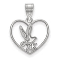 Sterling Silver Rhodium-plated LogoArt Sigma Kappa Sorority Symbol Heart Pendant