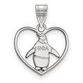 Sterling Silver Rhodium-plated LogoArt Theta Phi Alpha Sorority Symbol Heart Pendant