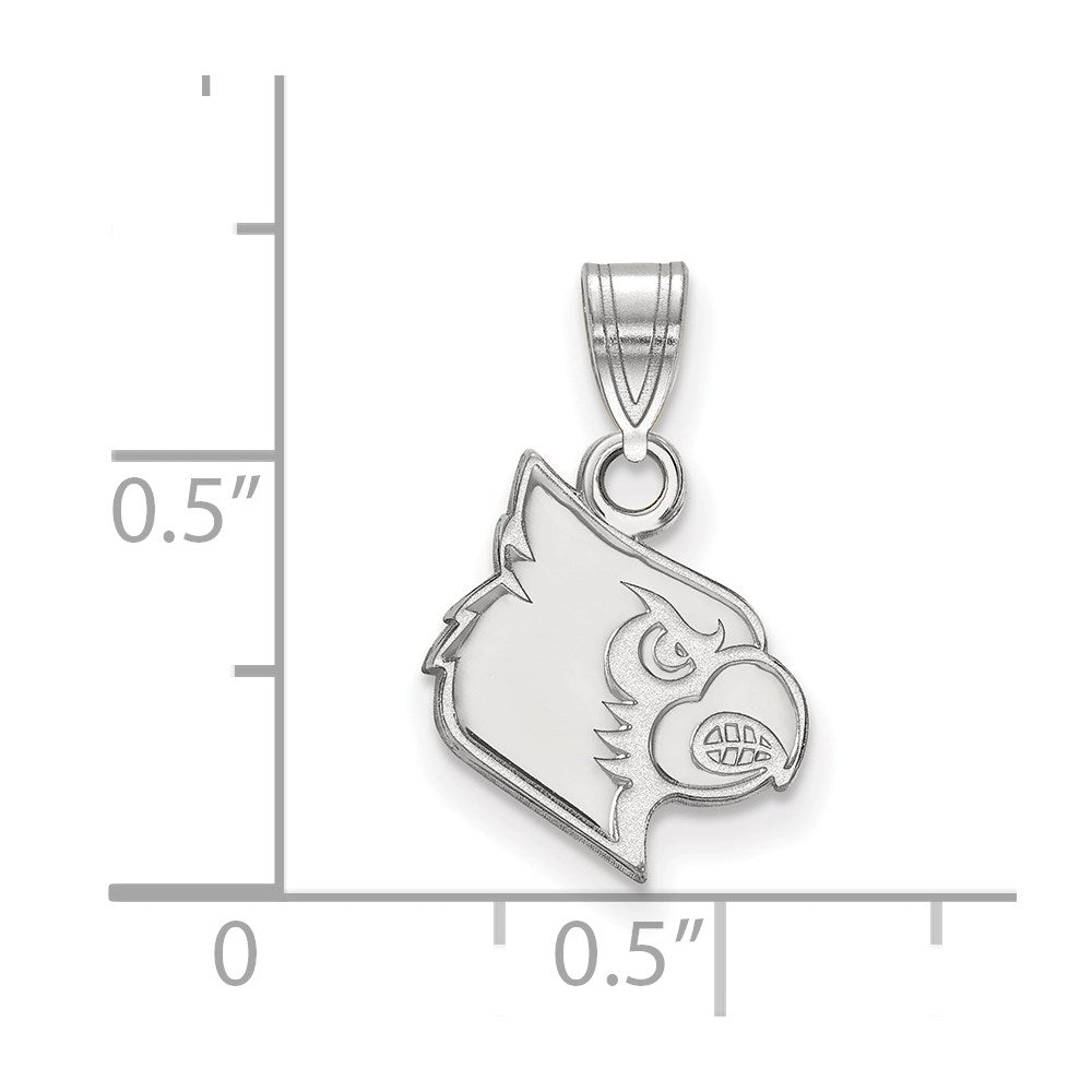 14k White Gold LogoArt University of Louisville Cardinal Small Pendant