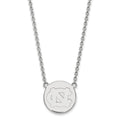 Sterling Silver Rhodium-plated LogoArt University of North Carolina Large Disc 18 inch Necklace