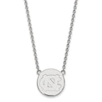Sterling Silver Rhodium-plated LogoArt University of North Carolina Large Disc 18 inch Necklace