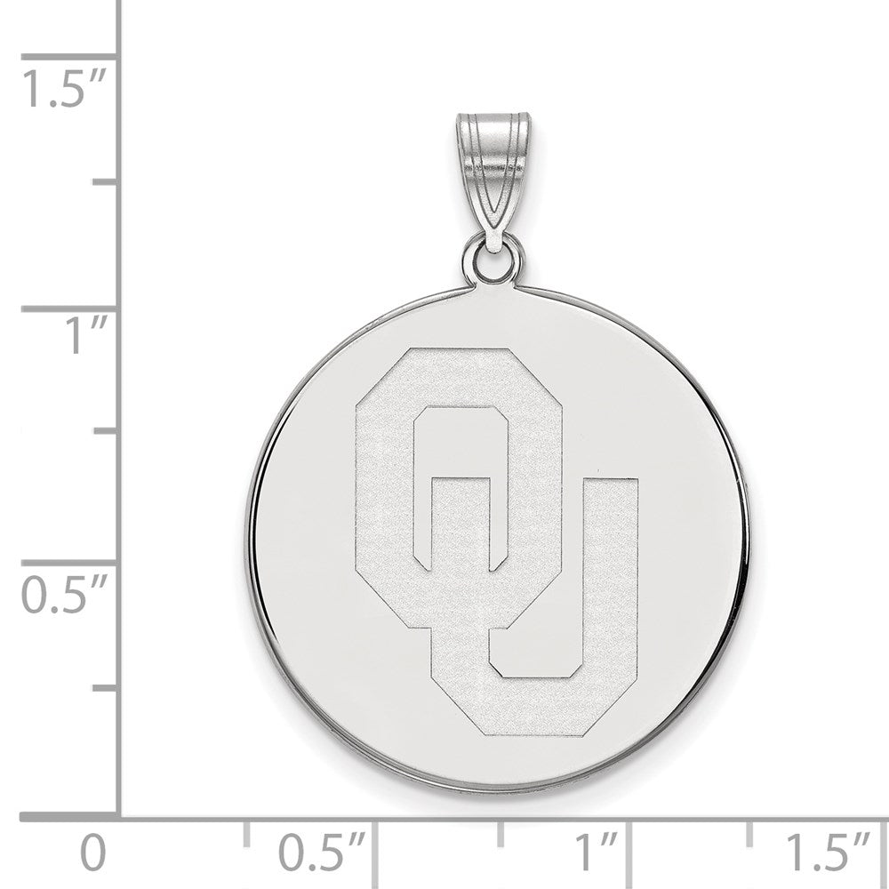 10k White Gold LogoArt Oklahoma O-U Extra Large Disc Pendant
