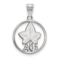 Sterling Silver Rhodium-plated LogoArt Alpha Phi Sorority Symbol Medium Circle Pendant