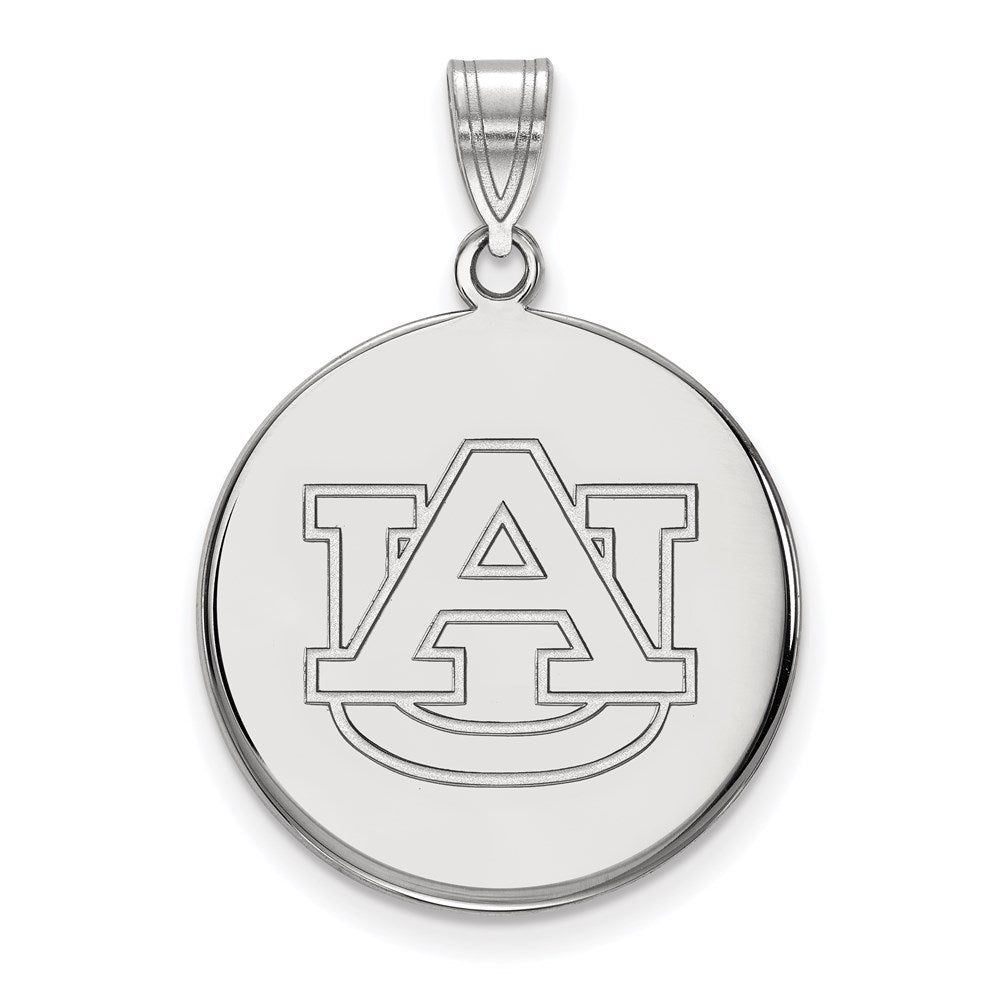 10k White Gold LogoArt Auburn University Large Disc Pendant