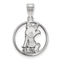 Sterling Silver Rhodium-plated LogoArt Alpha Xi Delta Sorority Symbol Medium Circle Pendant