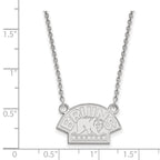Sterling Silver Rhodium-plated NHL LogoArt Boston Bruins Small Pendant 18 inch Necklace