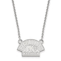 14k White Gold NHL LogoArt Boston Bruins Small Pendant 18 inch Necklace
