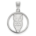 Sterling Silver Rhodium-plated LogoArt Chi Omega Sorority Symbol Medium Circle Pendant