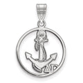 Sterling Silver Rhodium-plated LogoArt Delta Gamma Sorority Symbol Medium Circle Pendant