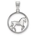 Sterling Silver Rhodium-plated LogoArt Delta Phi Epsilon Sorority Symbol Medium Circle Pendant