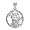 Sterling Silver Rhodium-plated LogoArt Delta Zeta Sorority Symbol Medium Circle Pendant