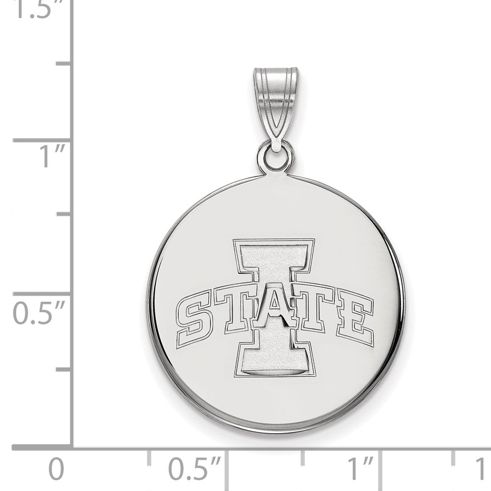 10k White Gold LogoArt Iowa State University Large Disc Pendant