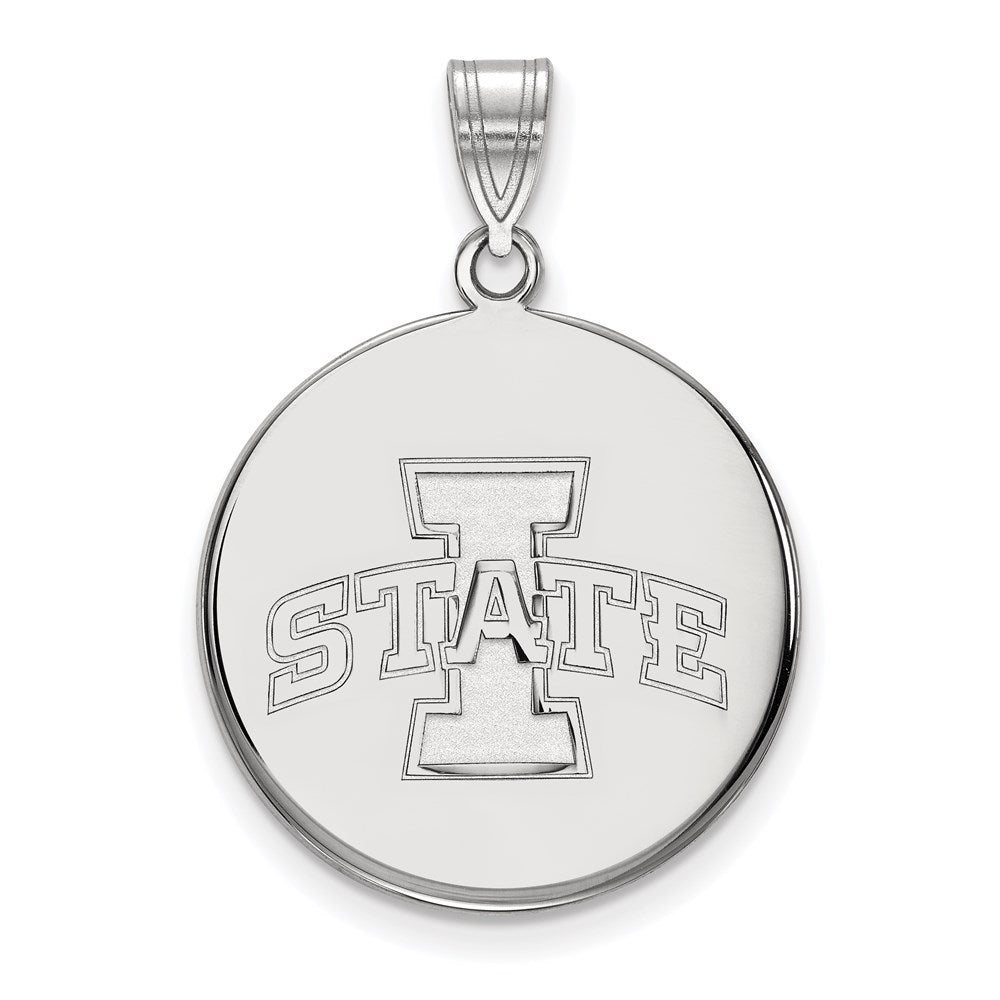 10k White Gold LogoArt Iowa State University Large Disc Pendant