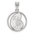 Sterling Silver Rhodium-plated LogoArt Kappa Delta Sorority Symbol Medium Circle Pendant