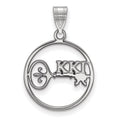 Sterling Silver Rhodium-plated LogoArt Kappa Kappa Gamma Sorority Symbol Medium Circle Pendant