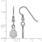 Sterling Silver Rhodium-plated LogoArt Purdue University Boilermakers Train Logo Extra Small Dangle Wire Earrings