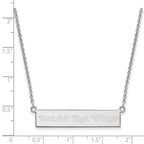 Sterling Silver Rhodium-plated NHL LogoArt Detroit Red Wings Small Bar 18 inch Necklace