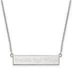 Sterling Silver Rhodium-plated NHL LogoArt Detroit Red Wings Small Bar 18 inch Necklace