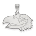 10k White Gold LogoArt University of Kansas Jayhawk Medium Pendant