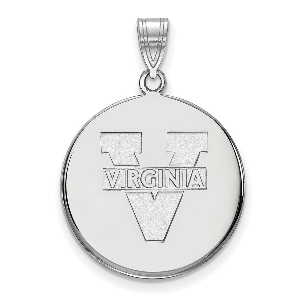 Sterling Silver Rhodium-plated LogoArt University of Virginia Large Disc Pendant