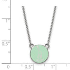 Sterling Silver Rhodium-plated LogoArt Alpha Epsilon Phi Extra Sorority Symbol Small Color Enamel Pendant 18 inch Necklace