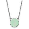 Sterling Silver Rhodium-plated LogoArt Alpha Epsilon Phi Extra Sorority Symbol Small Color Enamel Pendant 18 inch Necklace