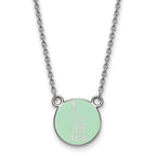 Sterling Silver Rhodium-plated LogoArt Alpha Epsilon Phi Extra Sorority Symbol Small Color Enamel Pendant 18 inch Necklace