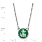 Sterling Silver Rhodium-plated LogoArt Alpha Sigma Tau Sorority Symbol Small Color Enamel Pendant 18 inch Necklace