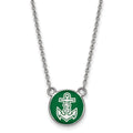 Sterling Silver Rhodium-plated LogoArt Alpha Sigma Tau Sorority Symbol Small Color Enamel Pendant 18 inch Necklace
