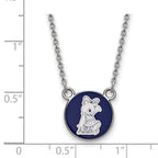 Sterling Silver Rhodium-plated LogoArt Alpha Xi Delta Sorority Symbol Small Color Enamel Pendant 18 inch Necklace