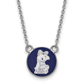 Sterling Silver Rhodium-plated LogoArt Alpha Xi Delta Sorority Symbol Small Color Enamel Pendant 18 inch Necklace