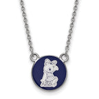 Sterling Silver Rhodium-plated LogoArt Alpha Xi Delta Sorority Symbol Small Color Enamel Pendant 18 inch Necklace