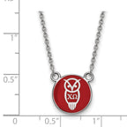 Sterling Silver Rhodium-plated LogoArt Chi Omega Sorority Symbol Small Color Enamel Pendant 18 inch Necklace