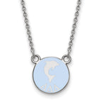 Sterling Silver Rhodium-plated LogoArt Delta Delta Delta Sorority Symbol Small Color Enamel Pendant 18 inch Necklace