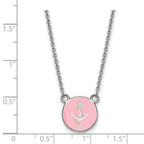Sterling Silver Rhodium-plated LogoArt Delta Gamma Sorority Symbol Small Color Enamel Pendant 18 inch Necklace
