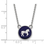 Sterling Silver Rhodium-plated LogoArt Delta Phi Epsilon Sorority Symbol Small Color Enamel Pendant 18 inch Necklace