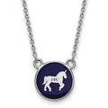 Sterling Silver Rhodium-plated LogoArt Delta Phi Epsilon Sorority Symbol Small Color Enamel Pendant 18 inch Necklace