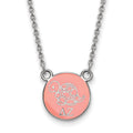 Sterling Silver Rhodium-plated LogoArt Delta Zeta Sorority Symbol Small Color Enamel Pendant 18 inch Necklace