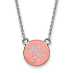 Sterling Silver Rhodium-plated LogoArt Delta Zeta Sorority Symbol Small Color Enamel Pendant 18 inch Necklace