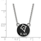 Sterling Silver Rhodium-plated LogoArt Kappa Alpha Theta Sorority Symbol Small Color Enamel Pendant 18 inch Necklace