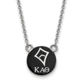 Sterling Silver Rhodium-plated LogoArt Kappa Alpha Theta Sorority Symbol Small Color Enamel Pendant 18 inch Necklace
