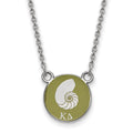 Sterling Silver Rhodium-plated LogoArt Kappa Delta Sorority Symbol Small Color Enamel Pendant 18 inch Necklace