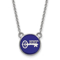 Sterling Silver Rhodium-plated LogoArt Kappa Kappa Gamma Sorority Symbol Small Color Enamel Pendant 18 inch Necklace