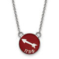 Sterling Silver Rhodium-plated LogoArt Pi Beta Phi Sorority Symbol Small Color Enamel Pendant 18 inch Necklace