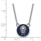 Sterling Silver Rhodium-plated LogoArt Phi Sigma Sigma Sorority Symbol Small Color Enamel Pendant 18 inch Necklace